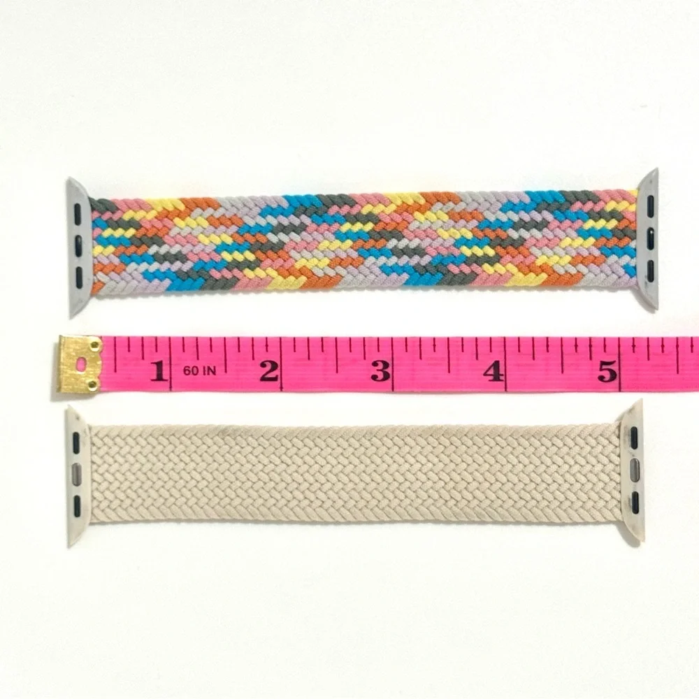 3/$20 Apple Watch Band Set Braided Elastic Strap 2pcs Multicolor & Beige